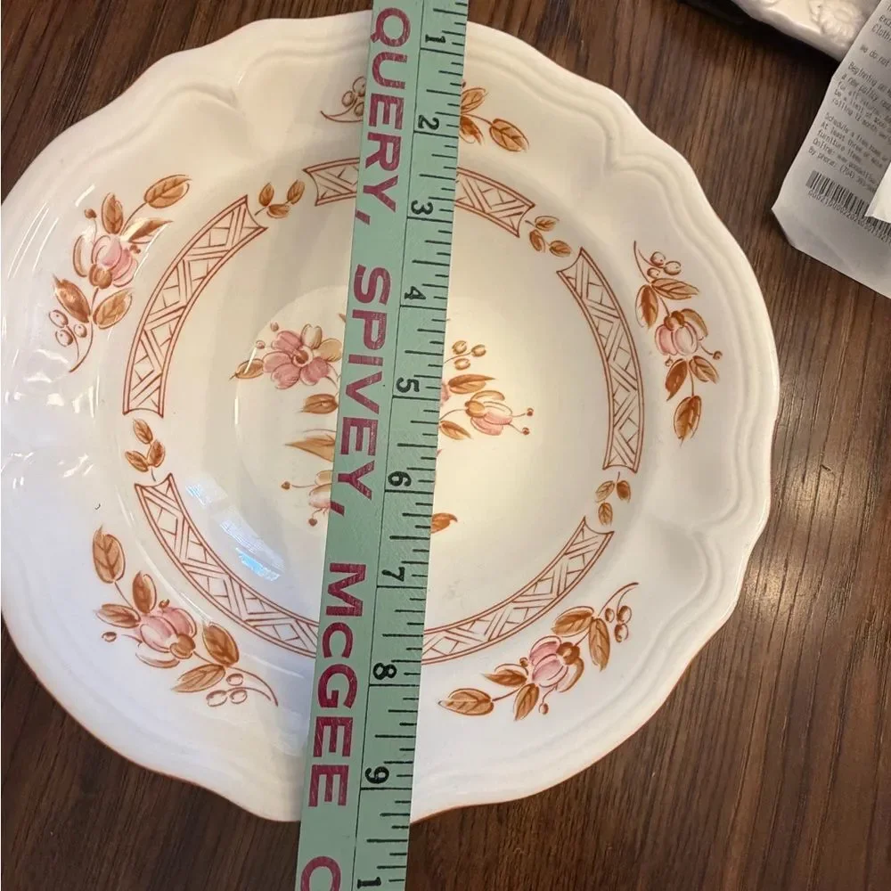 Wicker Rose Ironstone MCM made in Japan Cottagecore floral serving dish. Vintage